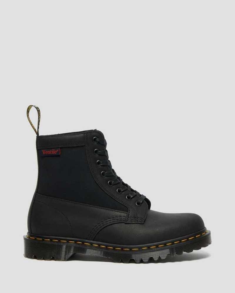 Dr Martens 1460 Panel Lær Blonder Up Boots Støvletter Herre Svarte | WAYZK1438