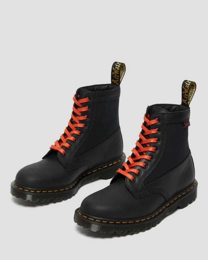 Dr Martens 1460 Panel Lær Blonder Up Boots Made In England Dame Svarte | QMCHN0634