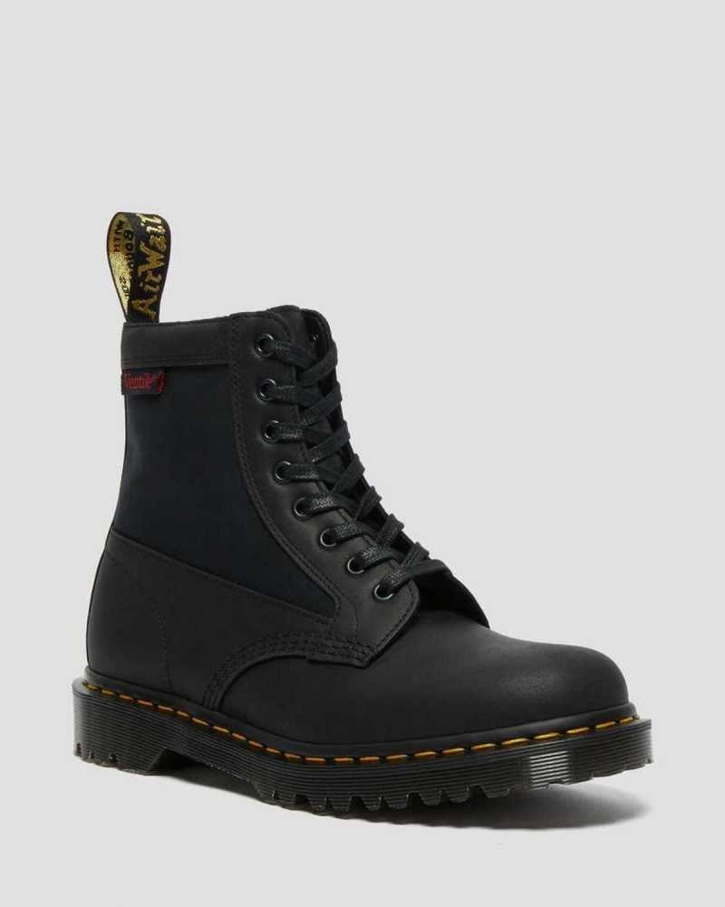 Dr Martens 1460 Panel Lær Blonder Up Boots Made In England Herre Svarte | JERGX2867