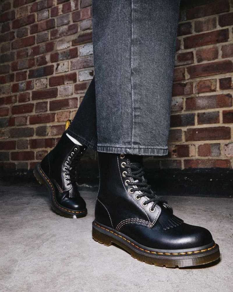 Dr Martens 1460 Pascal Abruzzo Lær Boots Støvler Dame Svarte | WOPAZ3178