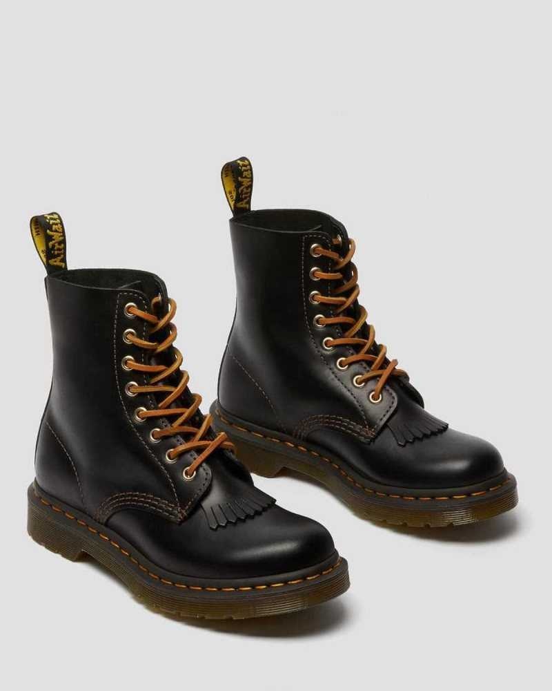 Dr Martens 1460 Pascal Abruzzo Lær Boots Støvler Dame Svarte | WOPAZ3178