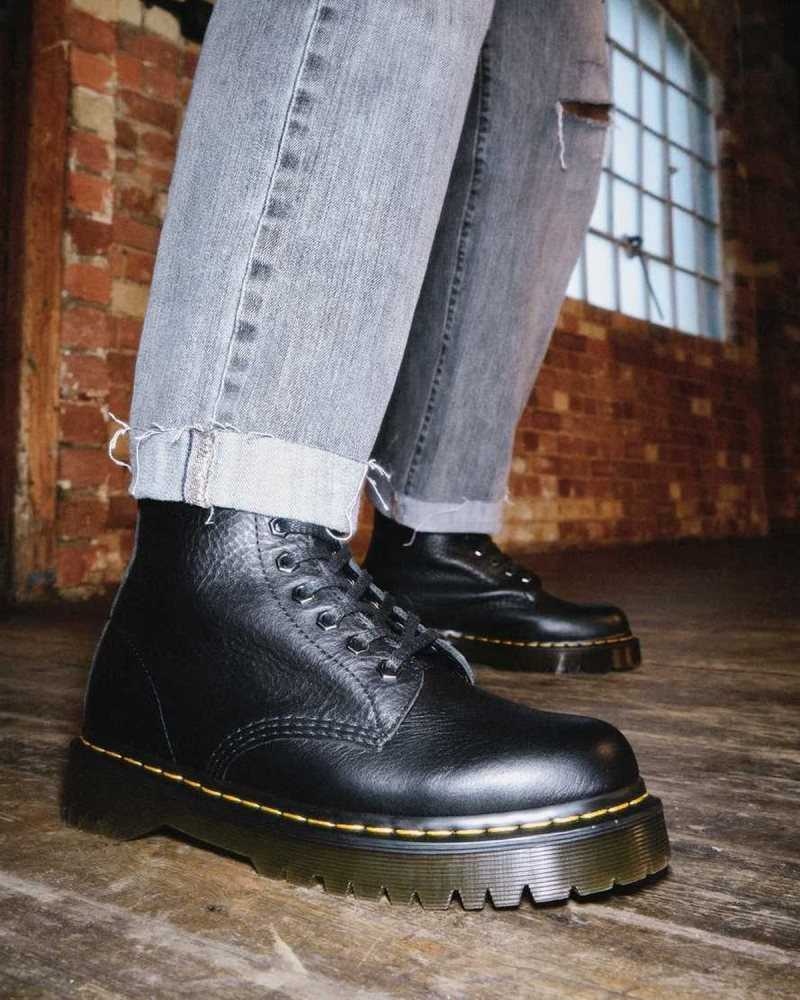 Dr Martens 1460 Pascal Bex Lær Blonder Up Boots Platform Støvler Dame Svarte | XHARQ5021