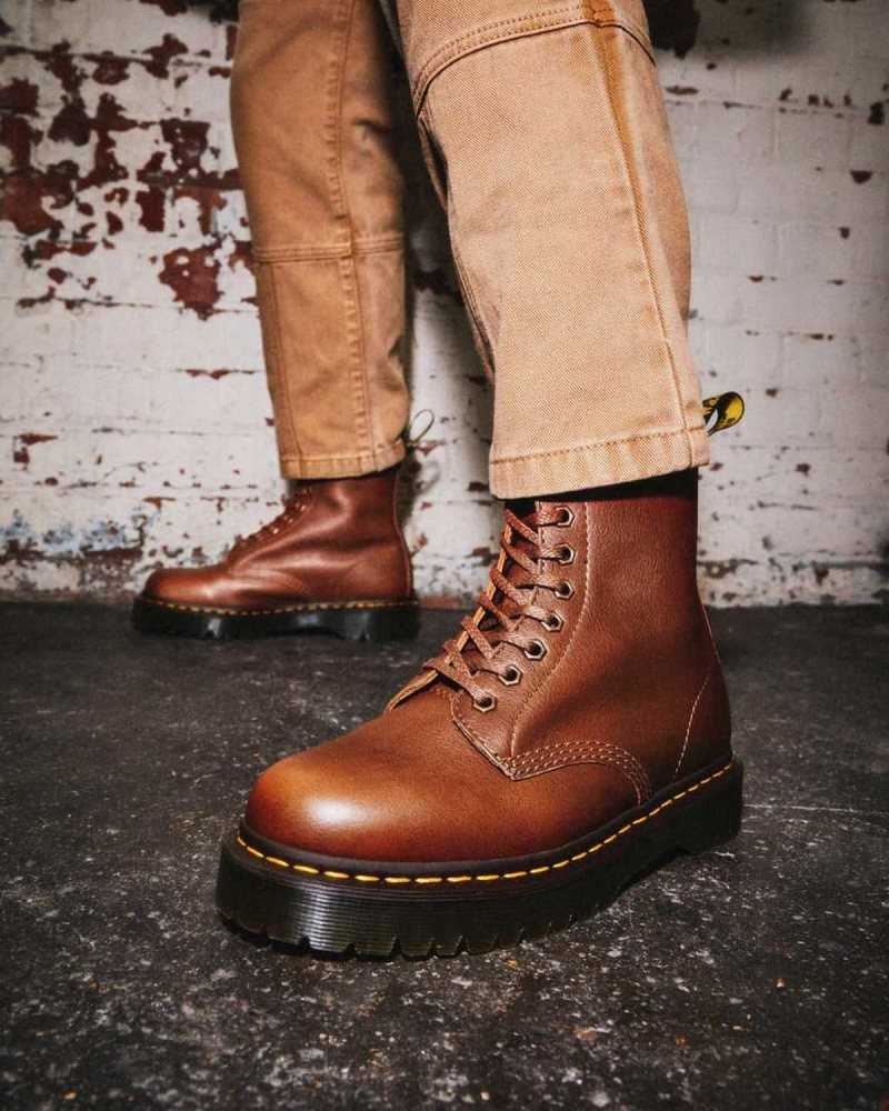 Dr Martens 1460 Pascal Bex Lær Blonder Up Boots Platform Støvler Herre Brune | UEHMF6249