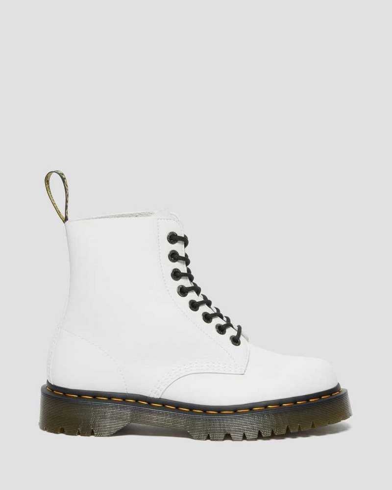 Dr Martens 1460 Pascal Bex Pisa Lær Blonder Up Boots Platform Støvler Dame Hvite | BRXEF1062