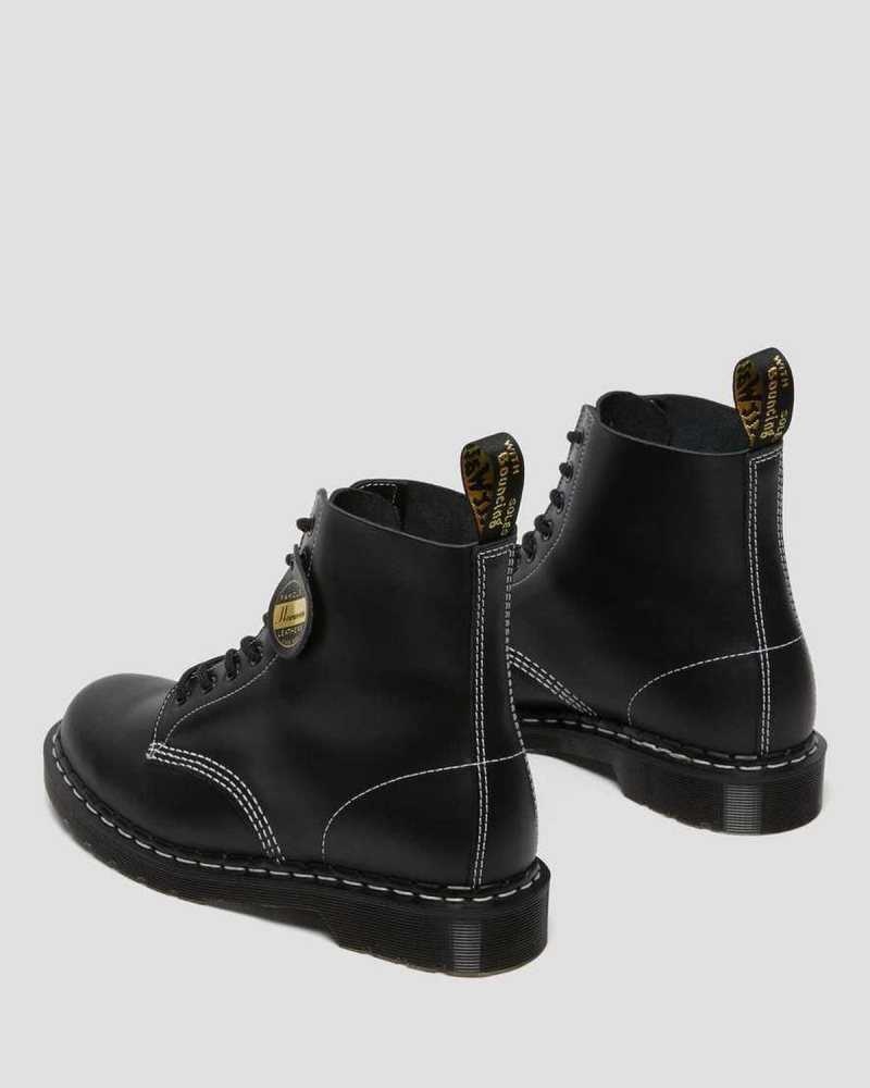 Dr Martens 1460 Pascal Cavalier Lær Blonder Up Boots Støvletter Herre Svarte | NMJKY4906