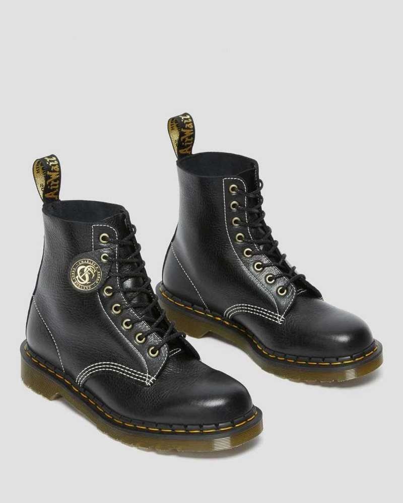 Dr Martens 1460 Pascal Classic Lær Blonder Up Boots Made In England Herre Svarte | GEJZK7625