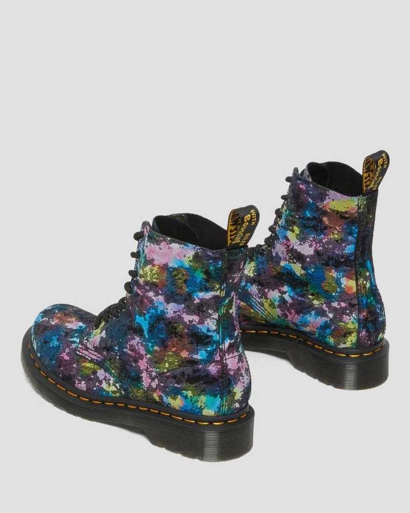 Dr Martens 1460 Pascal Confetti Semsket Skinn Blonder Up Boots Støvler Dame Svarte | FHNTJ9837