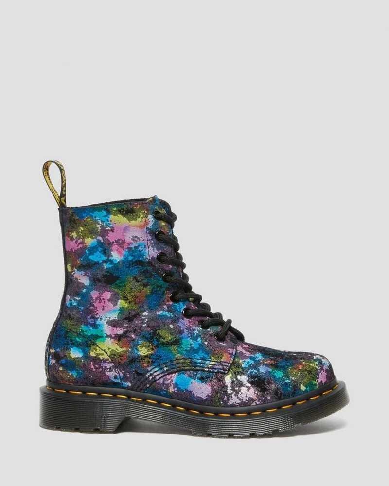 Dr Martens 1460 Pascal Confetti Semsket Skinn Blonder Up Boots Støvler Dame Svarte | FHNTJ9837