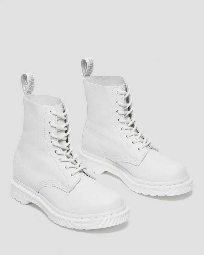 Dr Martens 1460 Pascal Mono Blonder Up Boots Støvletter Dame Hvite | FTRCE3769