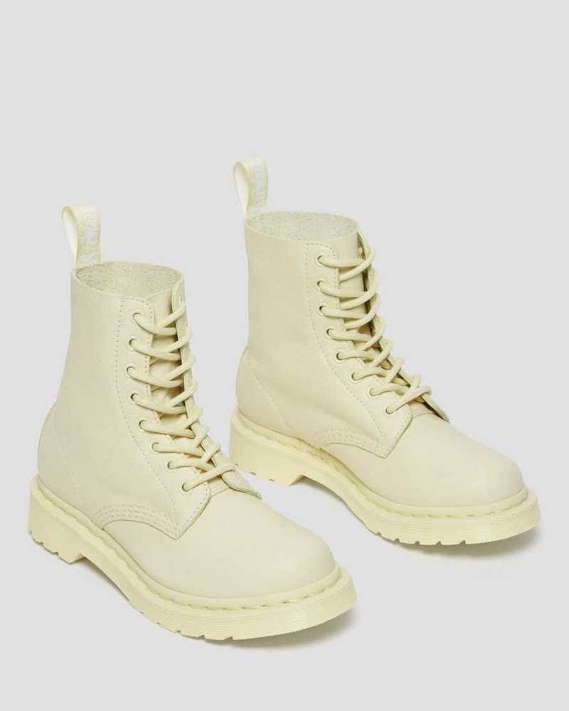 Dr Martens 1460 Pascal Mono Blonder Up Boots Støvler Dame Pisket Krem | PWITN3971