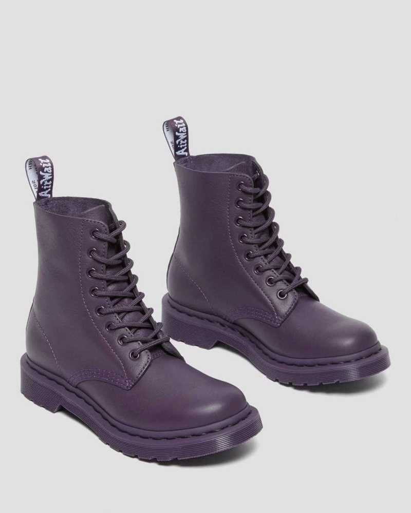 Dr Martens 1460 Pascal Mono Blonder Up Boots Støvler Dame Blackcurrant Virginia | YRAZN0254