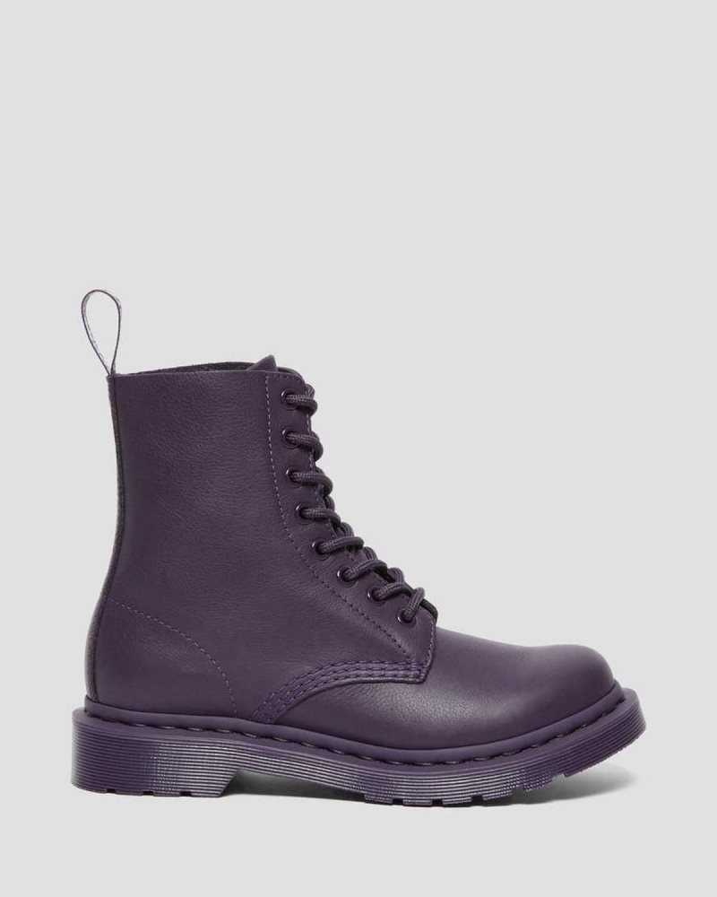 Dr Martens 1460 Pascal Mono Blonder Up Boots Støvler Dame Blackcurrant Virginia | YRAZN0254