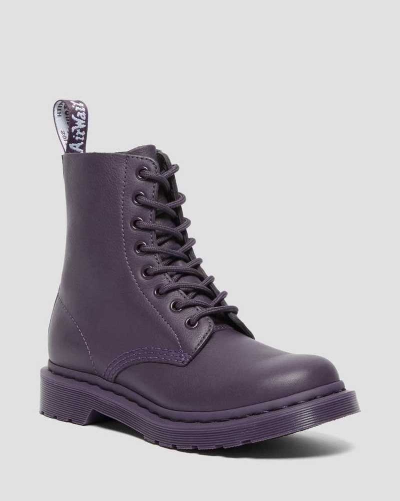 Dr Martens 1460 Pascal Mono Blonder Up Boots Støvler Dame Blackcurrant Virginia | YRAZN0254