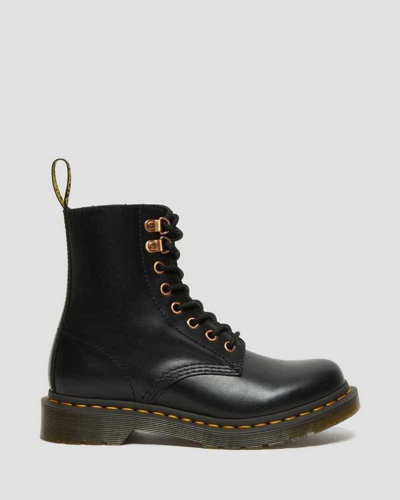 Dr Martens 1460 Pascal Rose Gold Hardware Lær Blonder Up Boots Støvler Dame Svarte | HYQCZ1870