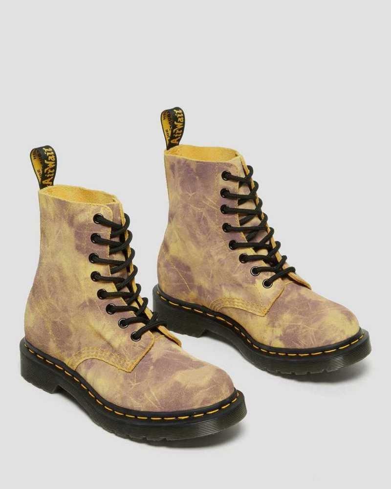 Dr Martens 1460 Pascal Tie Dye Lær Blonder Up Boots Støvletter Dame Gul | DTKUC1562