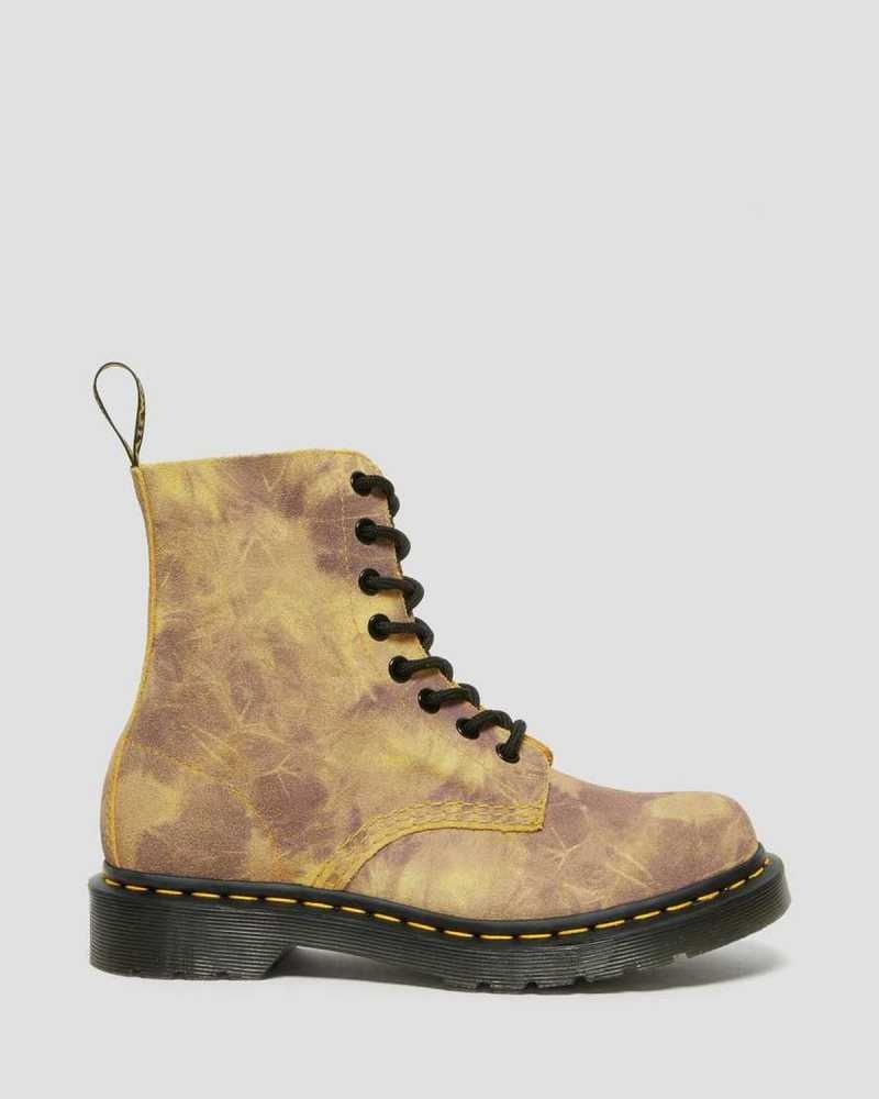 Dr Martens 1460 Pascal Tie Dye Lær Blonder Up Boots Støvletter Dame Gul | DTKUC1562