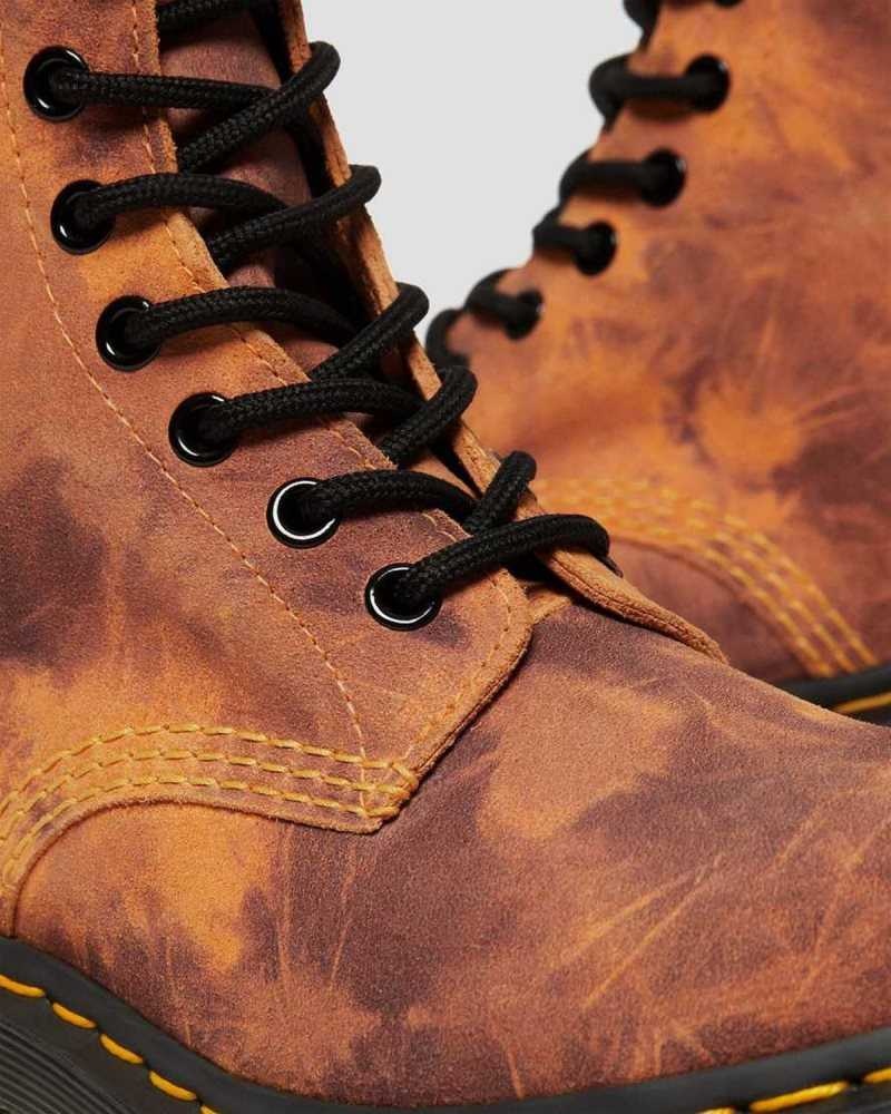 Dr Martens 1460 Pascal Tie Dye Lær Blonder Up Boots Støvletter Dame Oransje | ZPOFQ2540