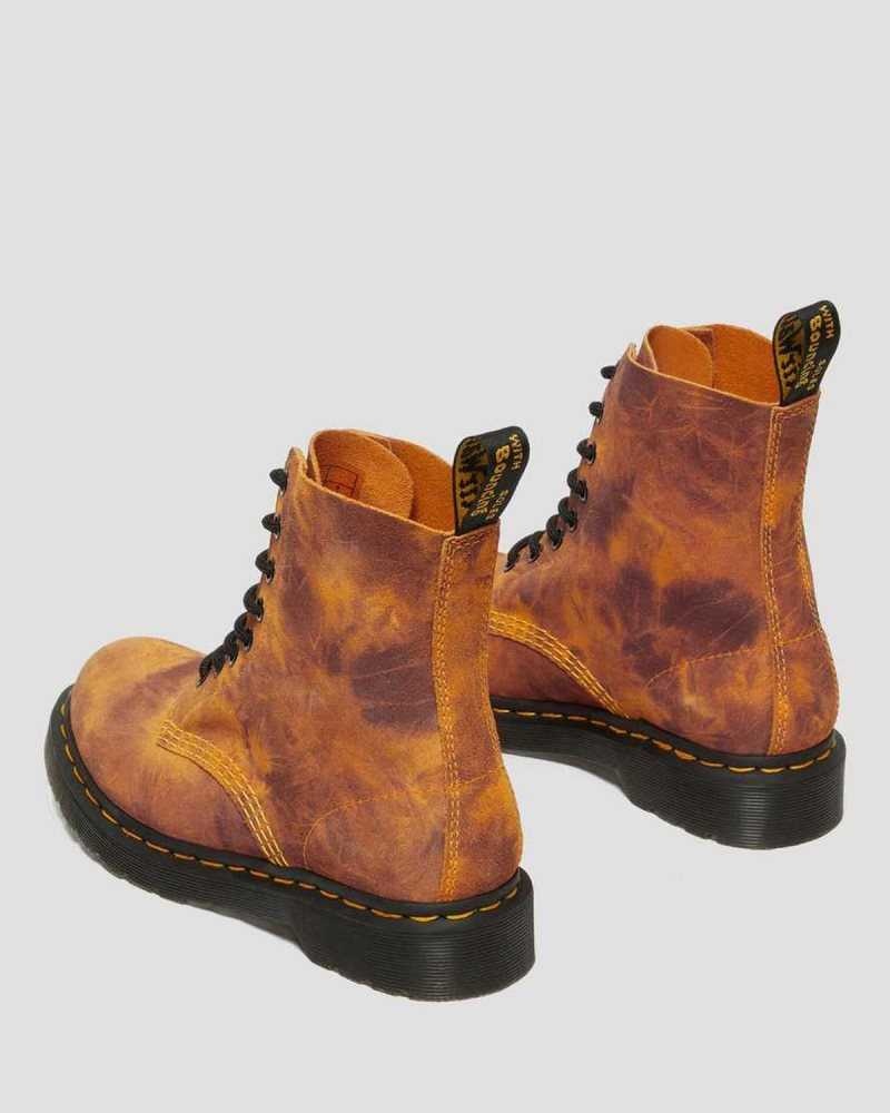 Dr Martens 1460 Pascal Tie Dye Lær Blonder Up Boots Støvletter Dame Oransje | ZPOFQ2540