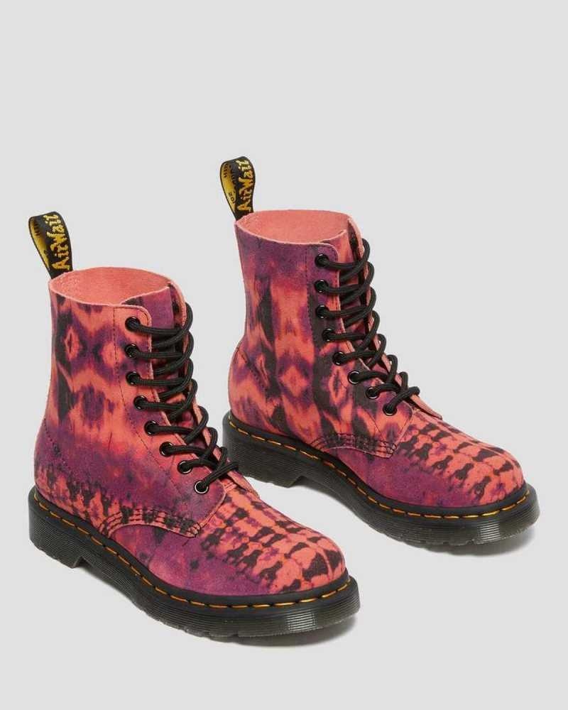 Dr Martens 1460 Pascal Tie Dye Lær Blonder Up Boots Støvler Dame Lilla | TCZXY6574