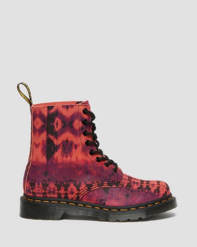 Dr Martens 1460 Pascal Tie Dye Lær Blonder Up Boots Støvler Dame Lilla | TCZXY6574