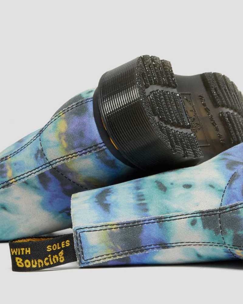 Dr Martens 1460 Pascal Tie Dye Lær Blonder Up Boots Støvletter Dame Blå | OBLNV2014