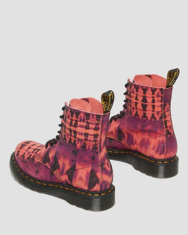 Dr Martens 1460 Pascal Tie Dye Lær Blonder Up Boots Støvletter Dame Lilla | MFPKD6012