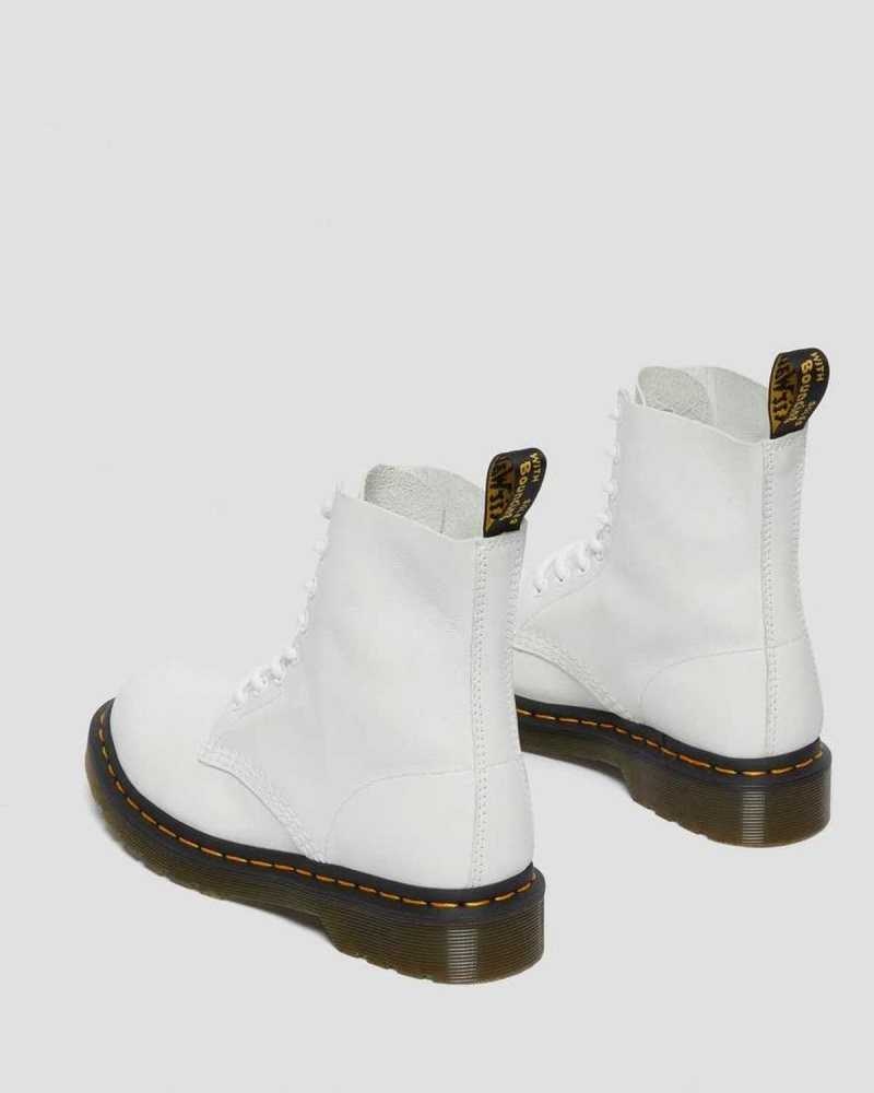 Dr Martens 1460 Pascal Virginia Lær Boots Støvler Dame Hvite | EPAZV1408