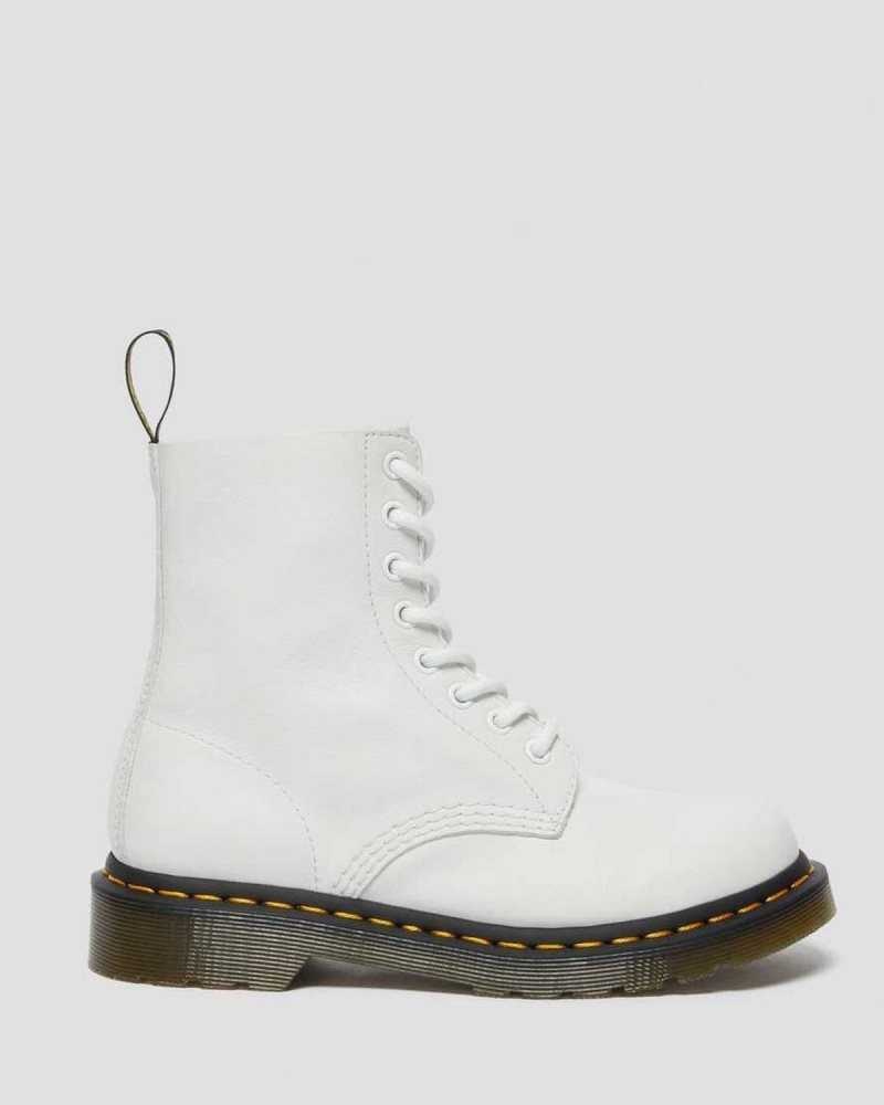 Dr Martens 1460 Pascal Virginia Lær Boots Støvler Dame Hvite | EPAZV1408