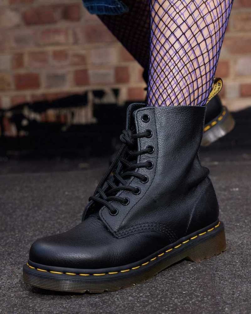 Dr Martens 1460 Pascal Virginia Lær Boots Støvler Dame Svarte | EJBVK8341