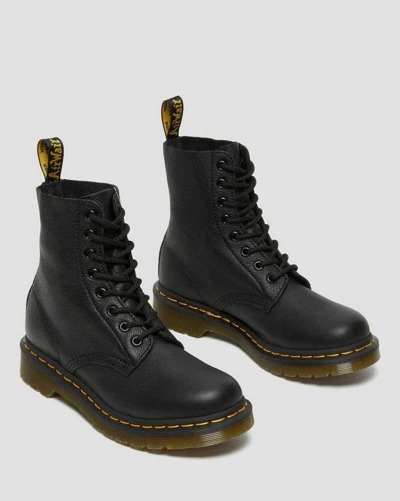 Dr Martens 1460 Pascal Virginia Lær Boots Støvler Dame Svarte | EJBVK8341