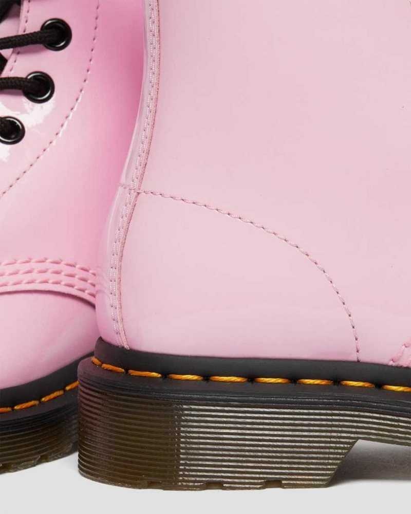 Dr Martens 1460 Patent Lær Blonder Up Boots Støvler Dame Rosa | DWHUK0751