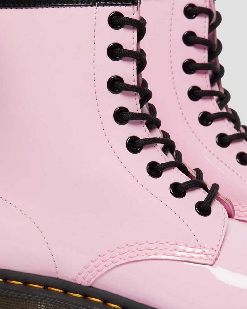 Dr Martens 1460 Patent Lær Blonder Up Boots Støvler Dame Rosa | DWHUK0751