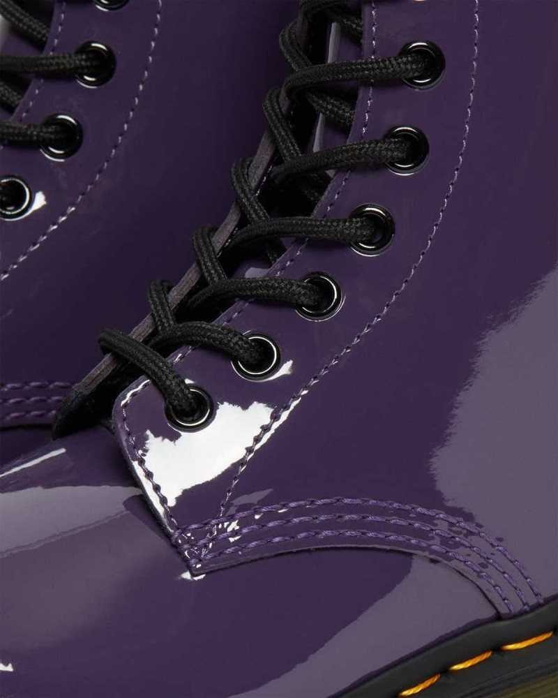 Dr Martens 1460 Patent Lær Blonder Up Boots Støvler Dame Blackcurrant Patent Lamper | RTSOK4978