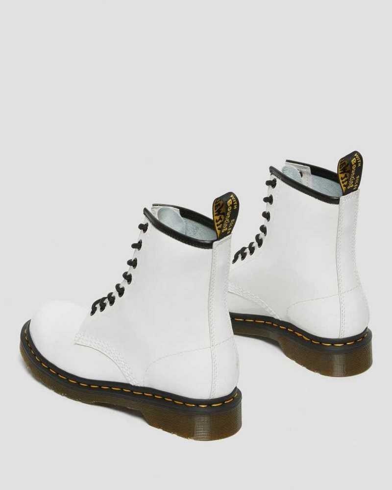 Dr Martens 1460 Patent Lær Blonder Up Boots Støvler Dame Hvite | PRTCL8035