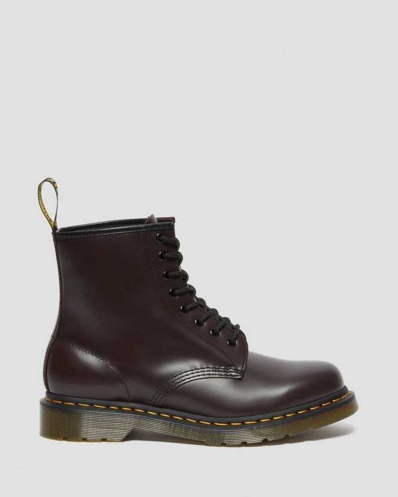 Dr Martens 1460 Smooth Lær Blonder Up Boots Støvler Herre Burgunder | HBUAT1963