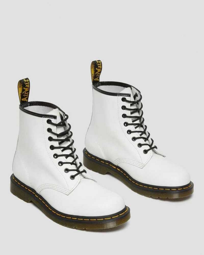 Dr Martens 1460 Smooth Lær Blonder Up Boots Støvler Herre Hvite | ESFHA7109