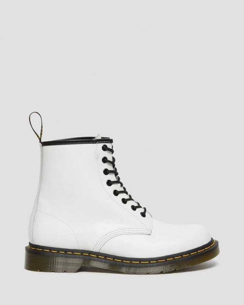 Dr Martens 1460 Smooth Lær Blonder Up Boots Støvler Herre Hvite | ESFHA7109