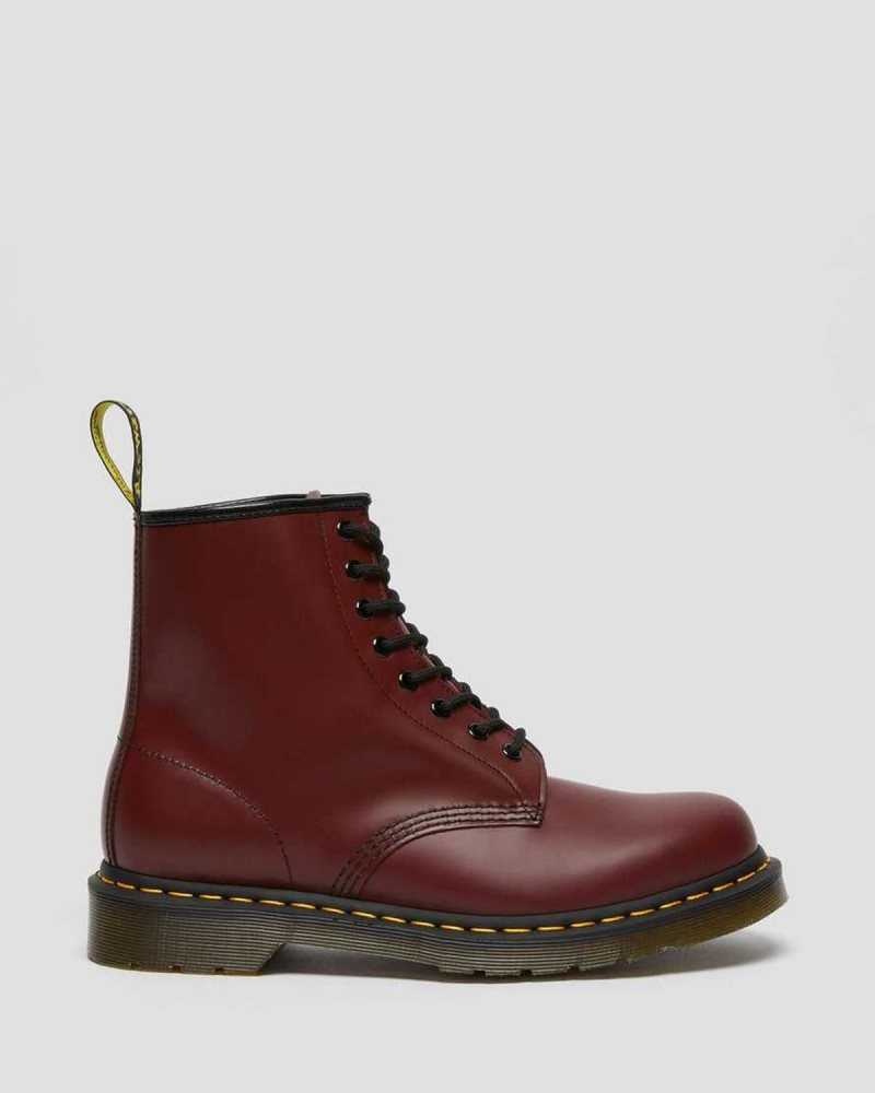 Dr Martens 1460 Smooth Lær Blonder Up Boots Støvler Herre Rosa Rød | BYNWI8026