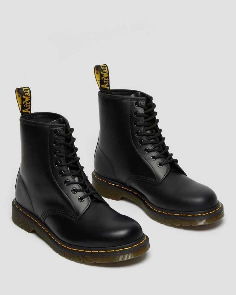 Dr Martens 1460 Smooth Lær Blonder Up Boots Støvletter Dame Svarte | UCPLD5394