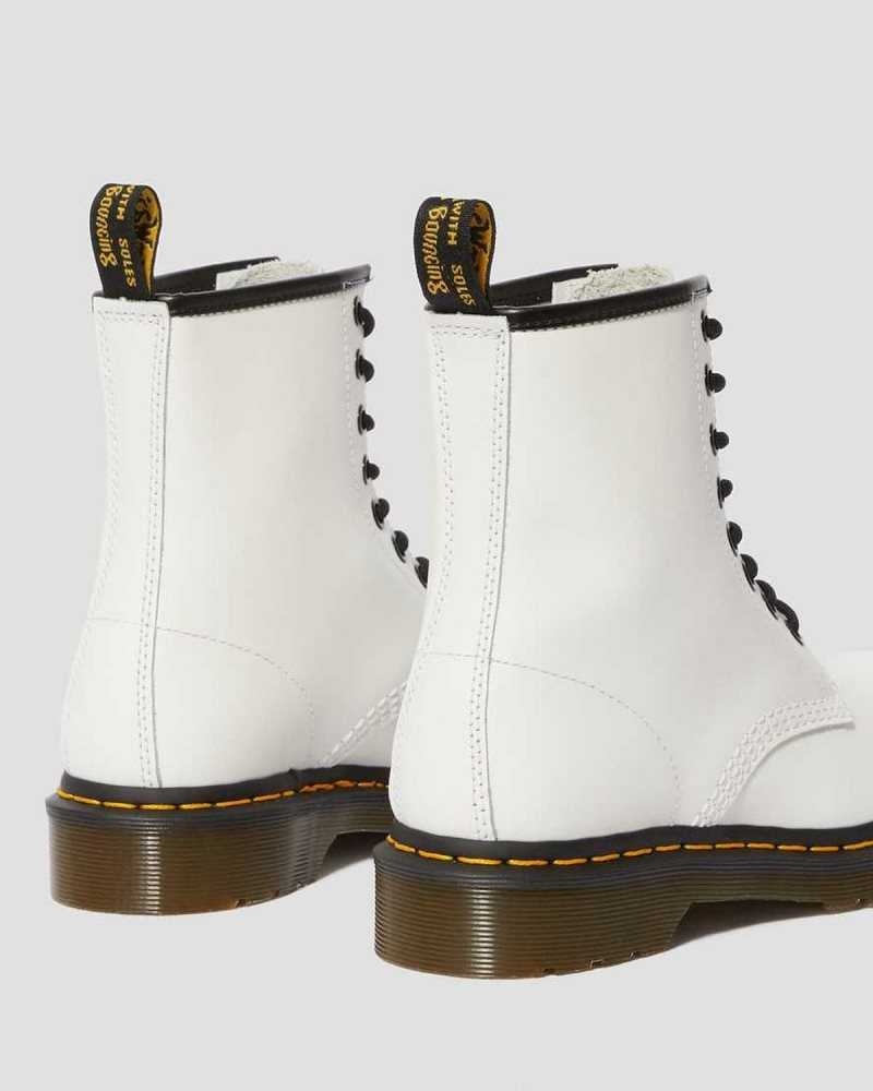 Dr Martens 1460 Smooth Lær Blonder Up Boots Støvletter Dame Hvite | RHOFK6457