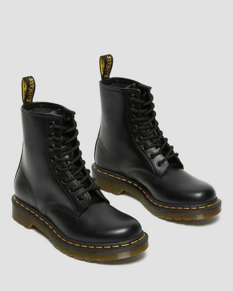 Dr Martens 1460 Smooth Lær Blonder Up Boots Støvletter Dame Svarte | PTKGI6570