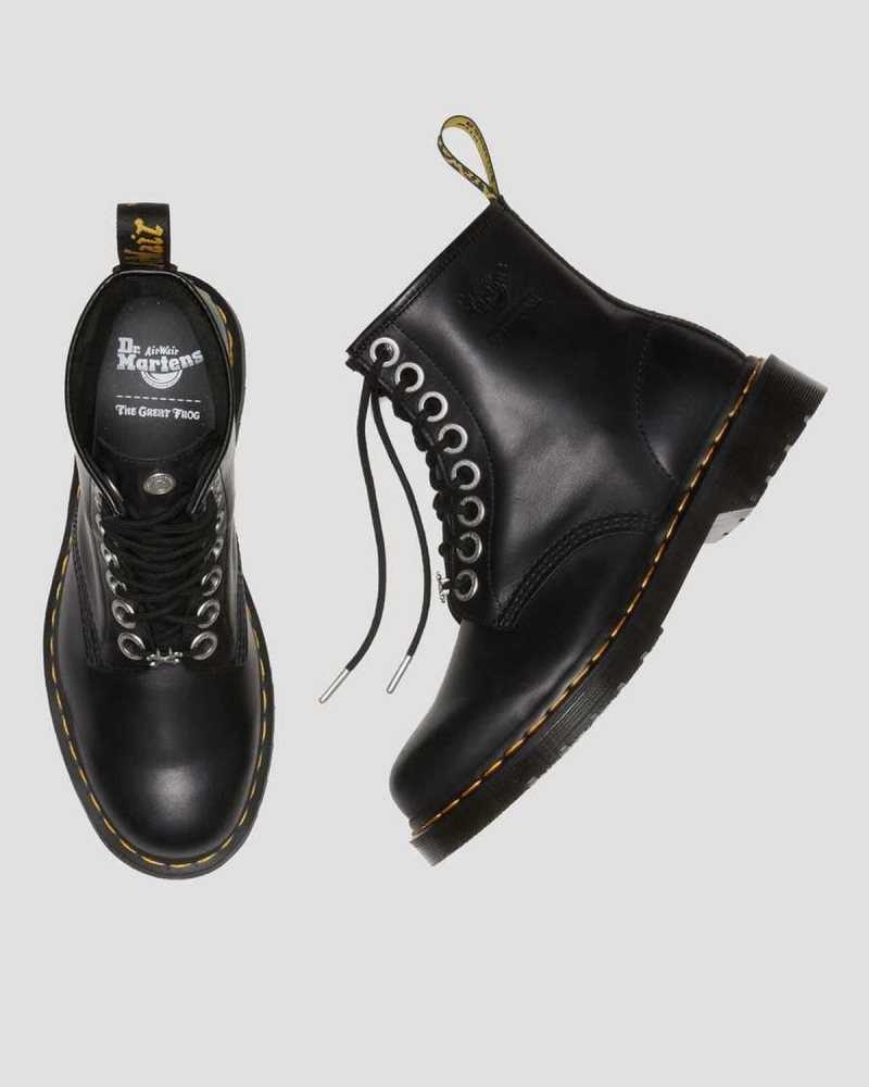 Dr Martens 1460 The Great Frog Lær Blonder Up Boots Støvletter Herre Svarte | EZHDC7320