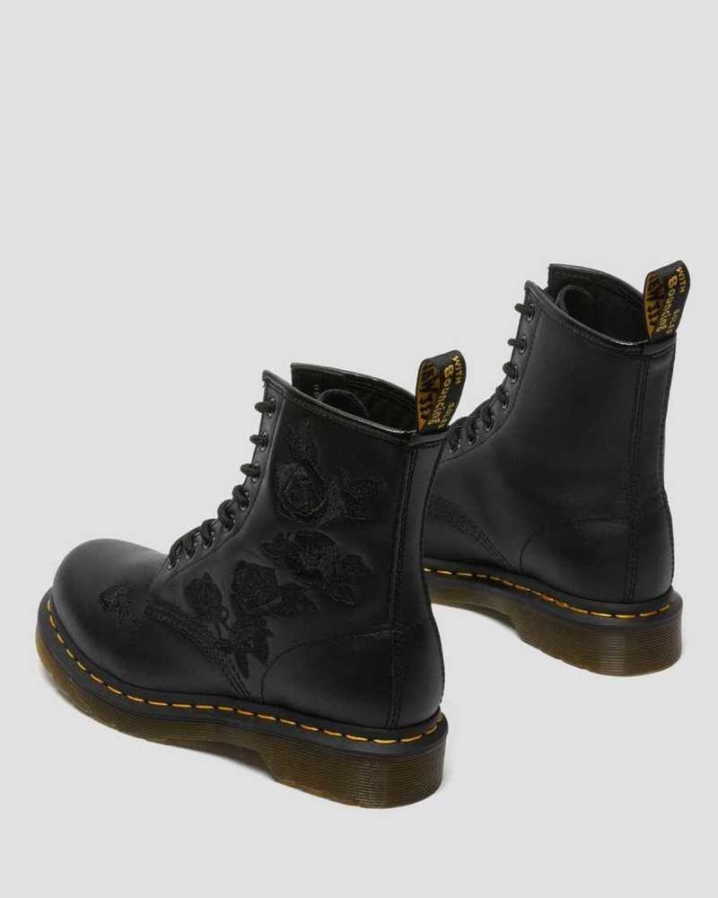 Dr Martens 1460 Vonda Mono Floral Boots Støvler Dame Svarte | DIXVW9052