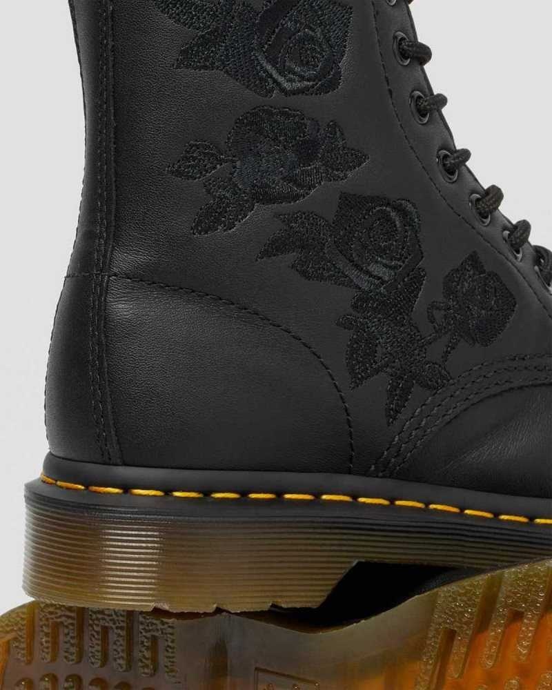 Dr Martens 1460 Vonda Mono Floral Boots Støvler Dame Svarte | DIXVW9052