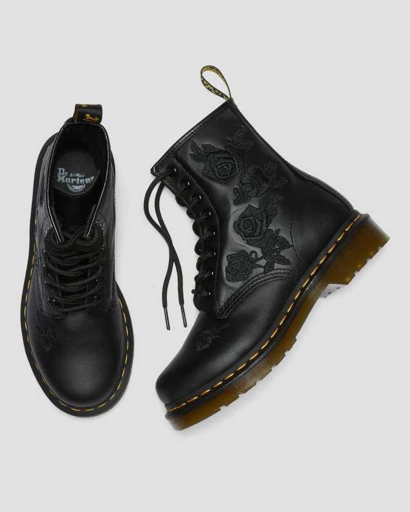 Dr Martens 1460 Vonda Mono Floral Boots Støvler Dame Svarte | DIXVW9052