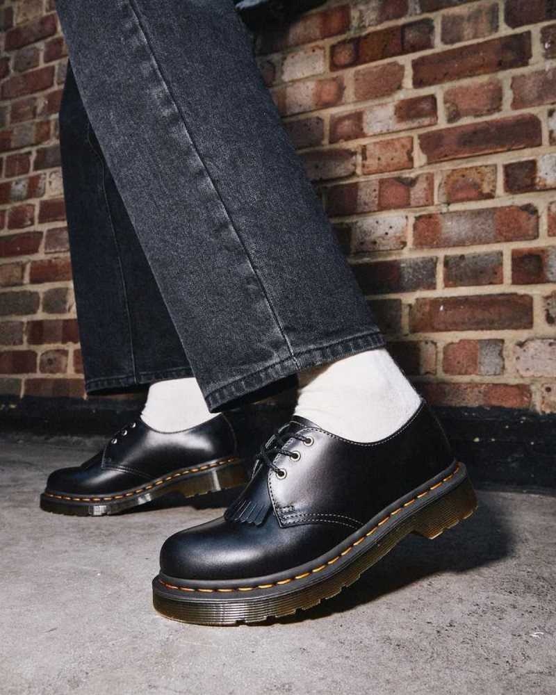 Dr Martens 1461 Abruzzo Lær Oxford Shoes Oxford Sko Dame Svarte | GMVIE8023