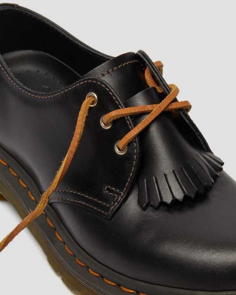 Dr Martens 1461 Abruzzo Lær Oxford Shoes Oxford Sko Dame Svarte | GMVIE8023