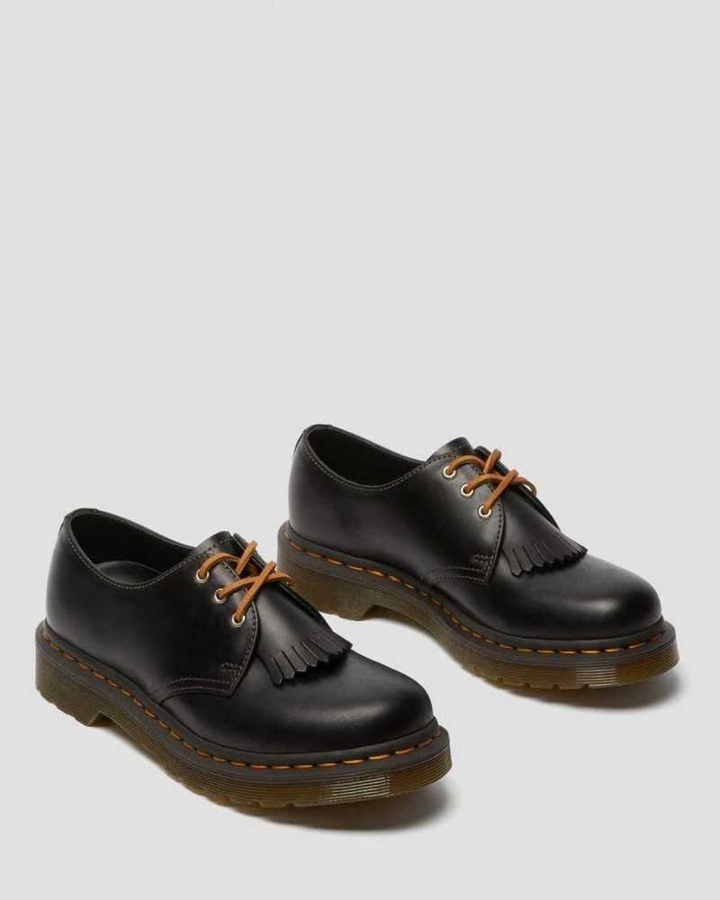 Dr Martens 1461 Abruzzo Lær Oxford Shoes Oxford Sko Dame Svarte | GMVIE8023