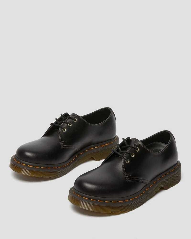 Dr Martens 1461 Abruzzo Lær Oxford Shoes Oxford Sko Dame Svarte | GMVIE8023