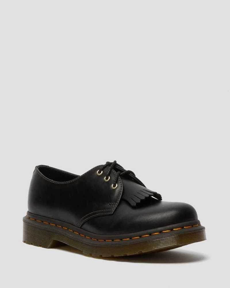 Dr Martens 1461 Abruzzo Lær Oxford Shoes Oxford Sko Dame Svarte | GMVIE8023